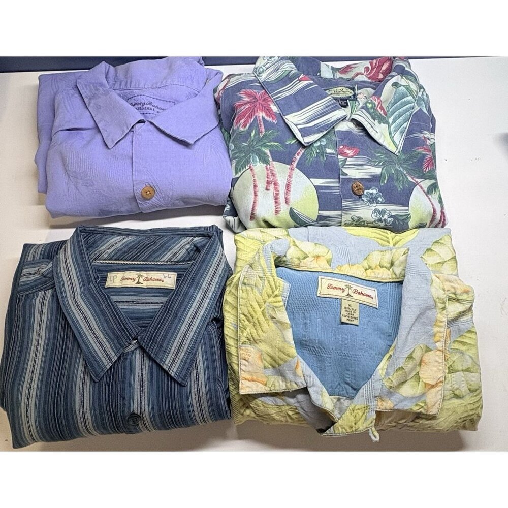 TOMMY BAHAMA Men Bundle of 4 Shirts Button Front SZ XL Multicolor Hawaiian‎ 5-35